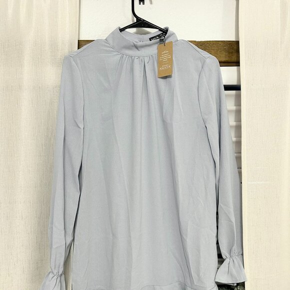 Mock Neck Layered Hem Dress - Picture 4 of 4